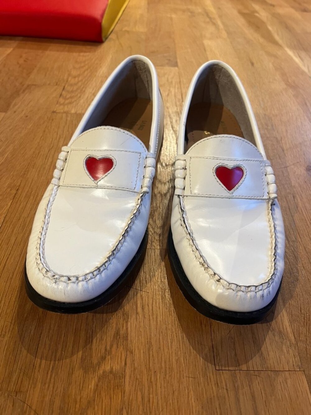G.H. Bass White Heart Penny Loafers